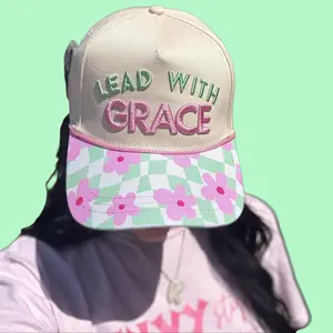 Lead With Grace Retro Floral Ball Cap
