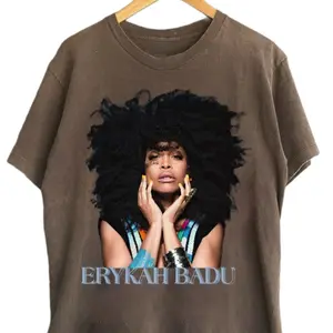 [Sale Up To 30%] 90s Erykah Badu Shirt Unisex, Erykah Badu Tour Hip Hop Rap Tee, Retro Concert Graphic Tee, Gift for Fans