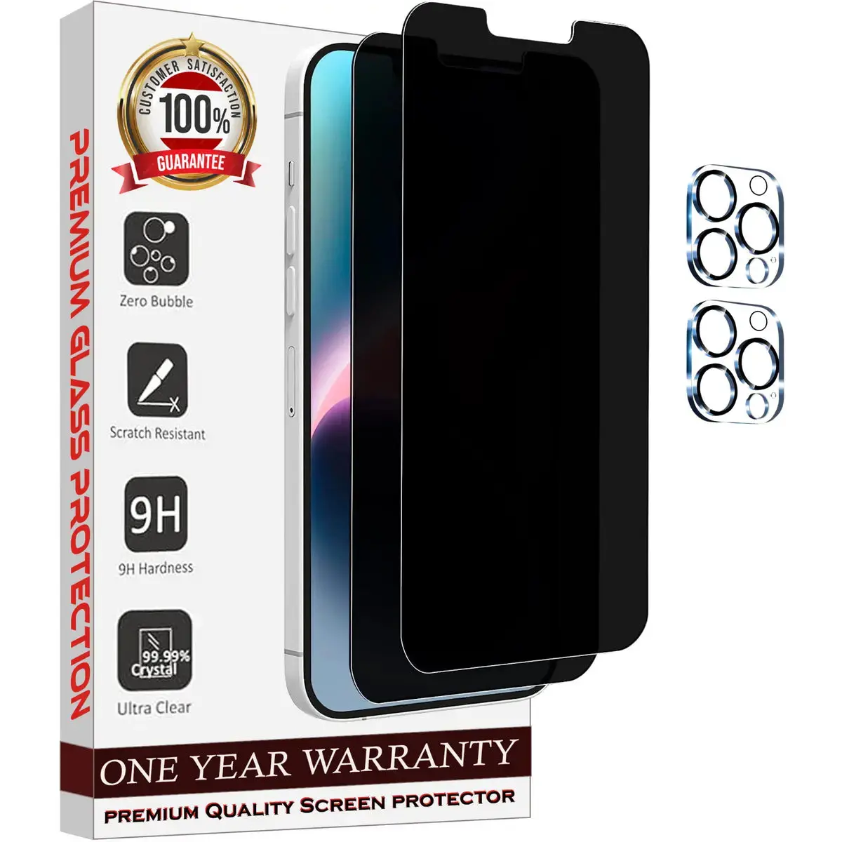 Entronix Case Screen Protector Bundle with Camera Cover for iPhone 14 Pro Max Privacy 9H Hardness, Durable Protection, Bubble-Free Easy Install