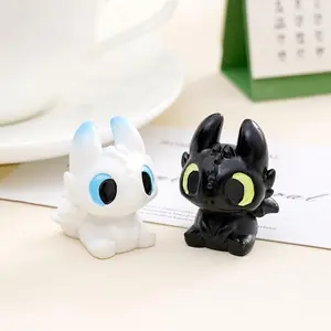 Anime Kawaii Toothless Action Figures Light Night Fury Toy Model Desktop Ornament Cartoon Cute Home Decor Boy Girl Birthday Gift
