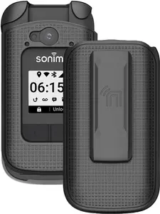 Case with Clip for Sonim XP3 Plus 4G Flip Phone, Nakedcellphone [Grid Texture] Slim Hard Shell Cover and [Rotating/Ratchet] Belt Hip Holster Holder Combo for XP3plus (Model XP3900, Year 2021)