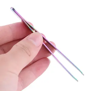 Angled Slanted Lint Dreadlock Lint Remover Tweezers Stainless Steel Makeup Cosmetic