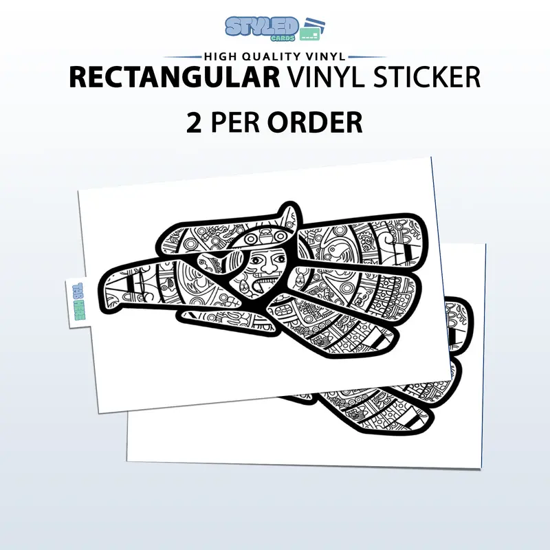 Aztec Mexican eagle rectangular vinyl sticker