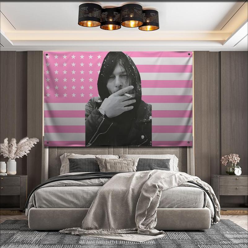 American Dead D-Daryl Dixon Flag For Garden Flags Party Living Room Home Balcony Wall Decor Banner Bedroom Tapestry Outdoor Peach skin suede