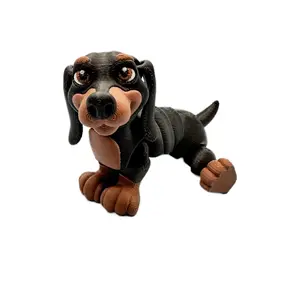 Dachshund 3-D Printed Decor Figurine - Lightweight Dog for Shelves or Desks Traditional Friend Multicolor Decoration desk figure
