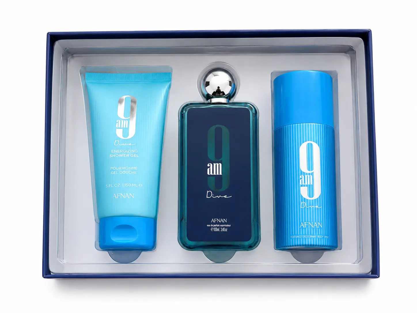 Afnan 9AM Dive Premium 3-Piece Bundle for Men Eau de Parfum Shower Gel & Deodorant