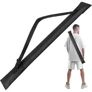 Pool Cue Case for 1/2 Billiard Stick 32 Inches Durable Nylon Fabric with Adjustable Strap Hook Loop Closure Black