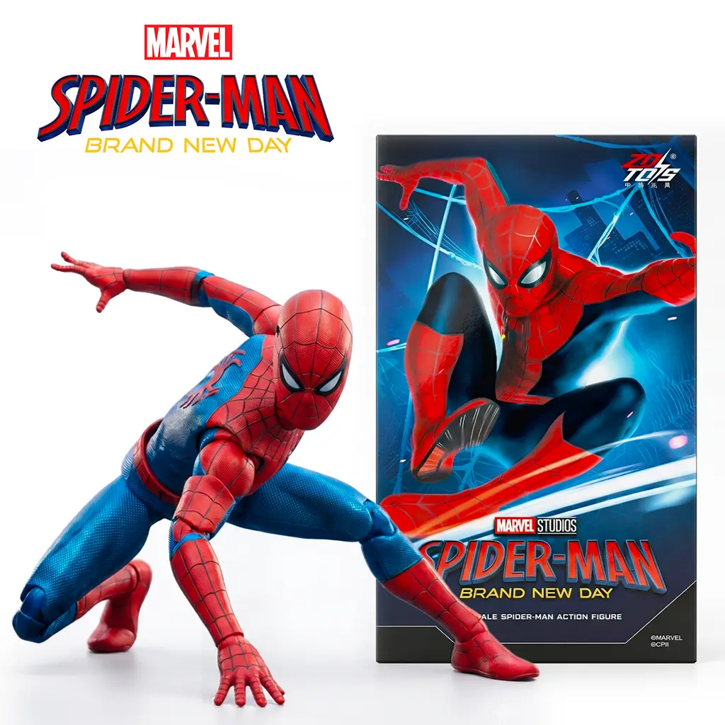 Marvel Spider-Man: Brand New Day 7-Inch Action Figure, Highly Articulated Movie Collectible, with Interchangeable Hands, Eye Pieces, and Web Effects