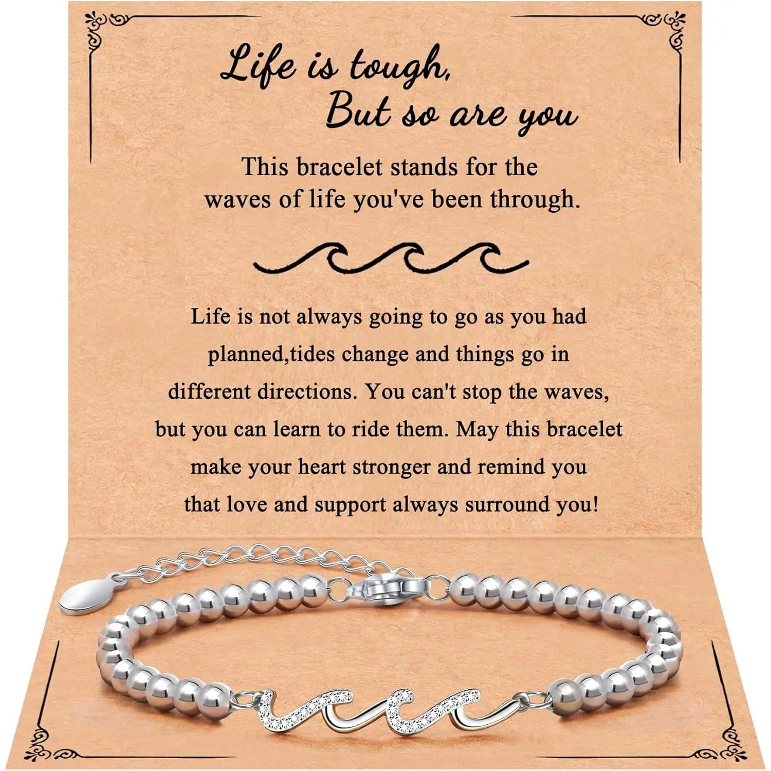 16th 18th 21st 30th 40th 50th 60th Birthday Gifts for Women, Birthday Bracelet for Women Mom Daughter Grandma Sister Coworker Through The Waves of Life Bracelet
