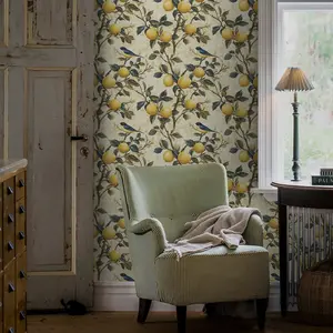 Self-Adhesive Wallpaper with Fresh Lemon Tree Pattern, Removable Wall Decor for Living Room & Bedroom, 44.96cm X 299.72cm