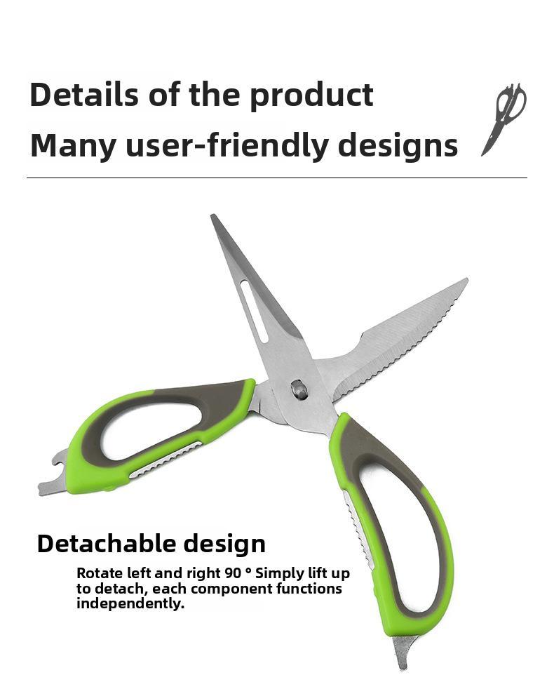 [Holiday Haul] Multi-Functional Kitchen Scissors with Magnetic Stand, Stainless Steel Detachable Blade Locking System, Large Handle for Meat Fish Fruits Bones Shells Bottles