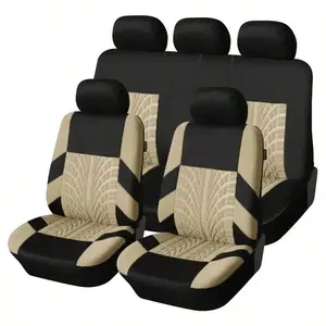 2/5 Seats PU Leather&Fabric Car Seat Covers Front Rear Protector Universal Breathable Side Airbag Compatible All Season Easy To Tall