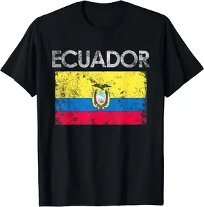 Vintage Ecuador Ecuadorian Flag Pride Gift T-Shirt