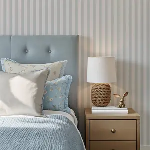 Seabreeze Stripes - Light Blue Vertical Striped Wallpaper