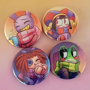 Fall Time TADC Button, The Amazing Digital Circus Pinback Buttons, Funny Fantasy Collectible for Backpacks, Jackets, Gifts, Pins For Backpack, Bag Accessories!