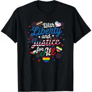 Ver 2 With Liberty And Justice For All Shirt, Fundemantal Rights Shirt, BLM Tshirt, Antiracism Shirt, Human Rights Shirt, Equality Shirt, LGBT Tee