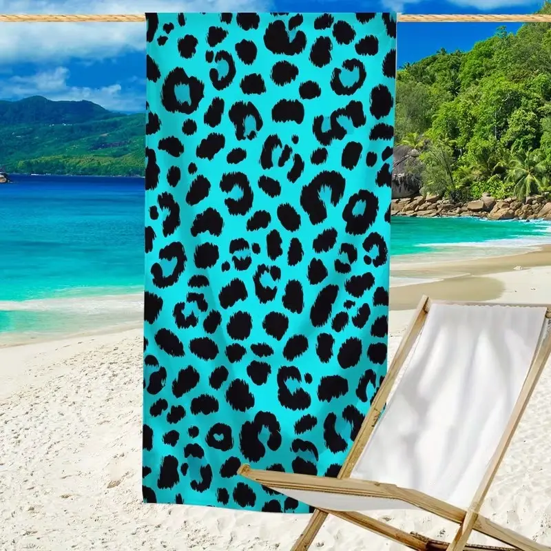 Leopard Print Microfiber Beach Towel, High Absorbent Quick Dry Bath Towel, Quick Drying Absorbent, Lightweight Soft Sand Blanket, Perfect for Beach Pool Yoga Travel Camping Outdoor Activities, Microfiber Towels, Swim Towels, Water Absorbent Towel