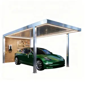 Modern Carport Polycarbonate Roof Powder Coated Aluminium Frame Gazebo for Car Storage and Protection