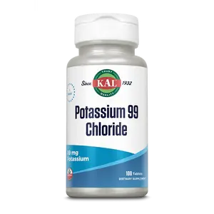 KAL Potassium 99 Chloride Tablets 100 Tablets Dietary Supplement