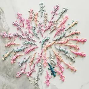 Novelty 3D Printed Gecko Figurines, Collectible Figurines, Cute Funny Decor for Christmas Easter, Random Delivery, 20/50 Packs, Perfect Holiday Gift