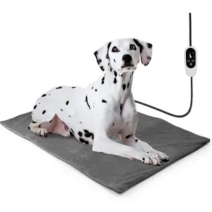 Heating Pad, Temperature Adjustable Heated  Bed with Auto Shut Off Timer, Indoor Pet Heated Bed Mat for Cats and Dogs, 35.4 x 23.6 Inches, 120W (max)