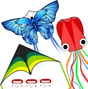 Kites for Kids & Adults, Beach Kites Set for Beginners, Easy to Fly Large Kite Pack for Boys and Girls, Kite String Included, Perfect for Outdoor Activities