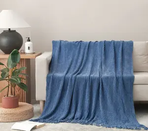 Ultra Soft Chenille Throw Blanket with Fringes,50 x 60 inche