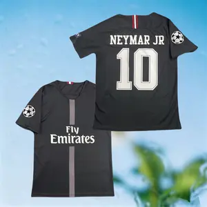2018 2019 Away Neymar 10 Black Short Sleeve Soccer Jersey