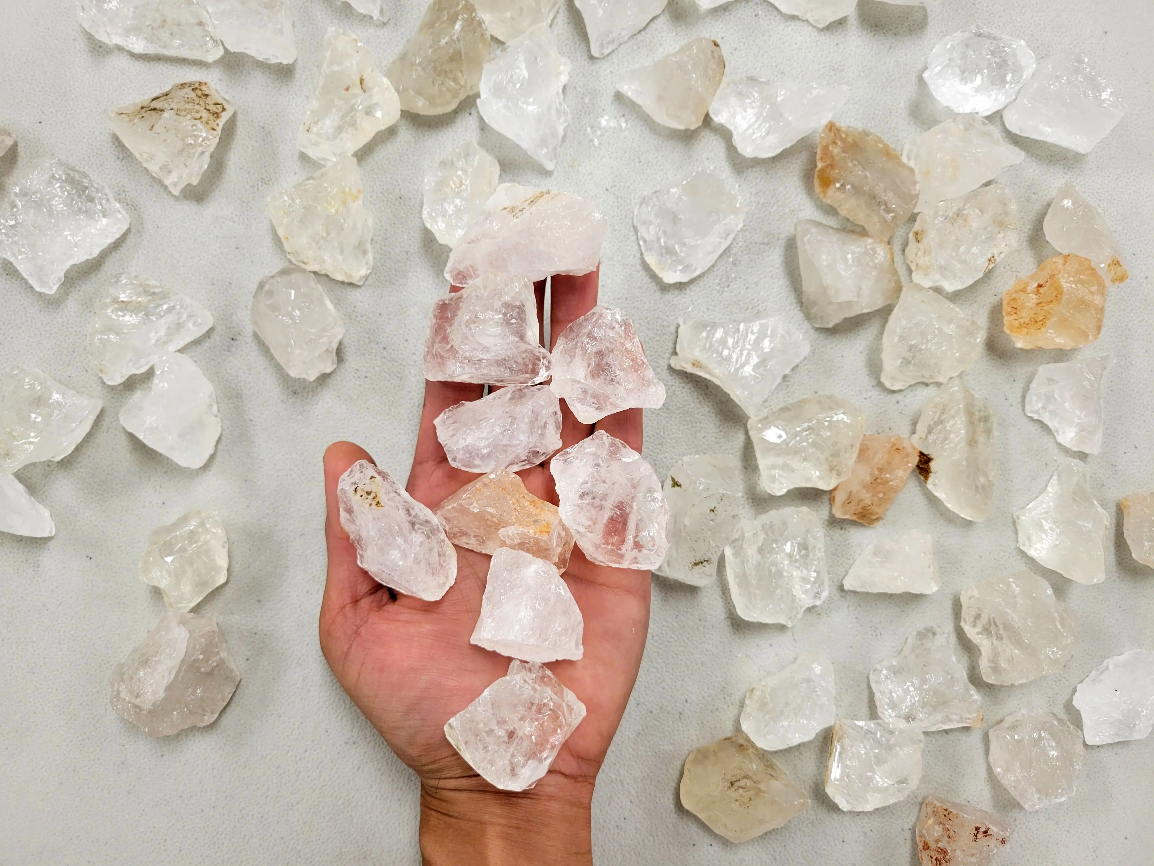 Raw Clear Quartz Crystals for Tumbling, Healing & Décor