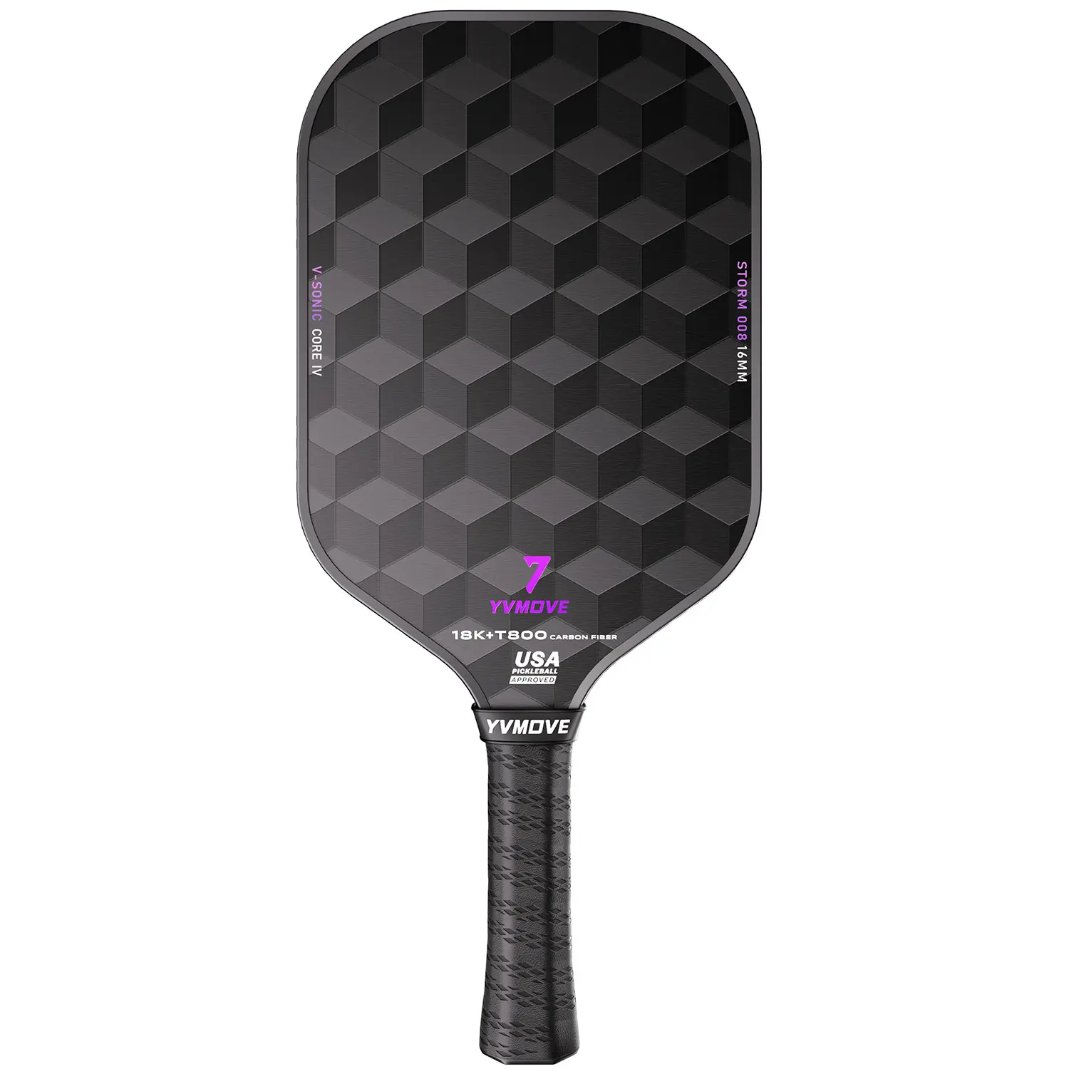 T800 Carbon Fiber Pickleball Paddles with 16mm V-Sonic IV Dynamic