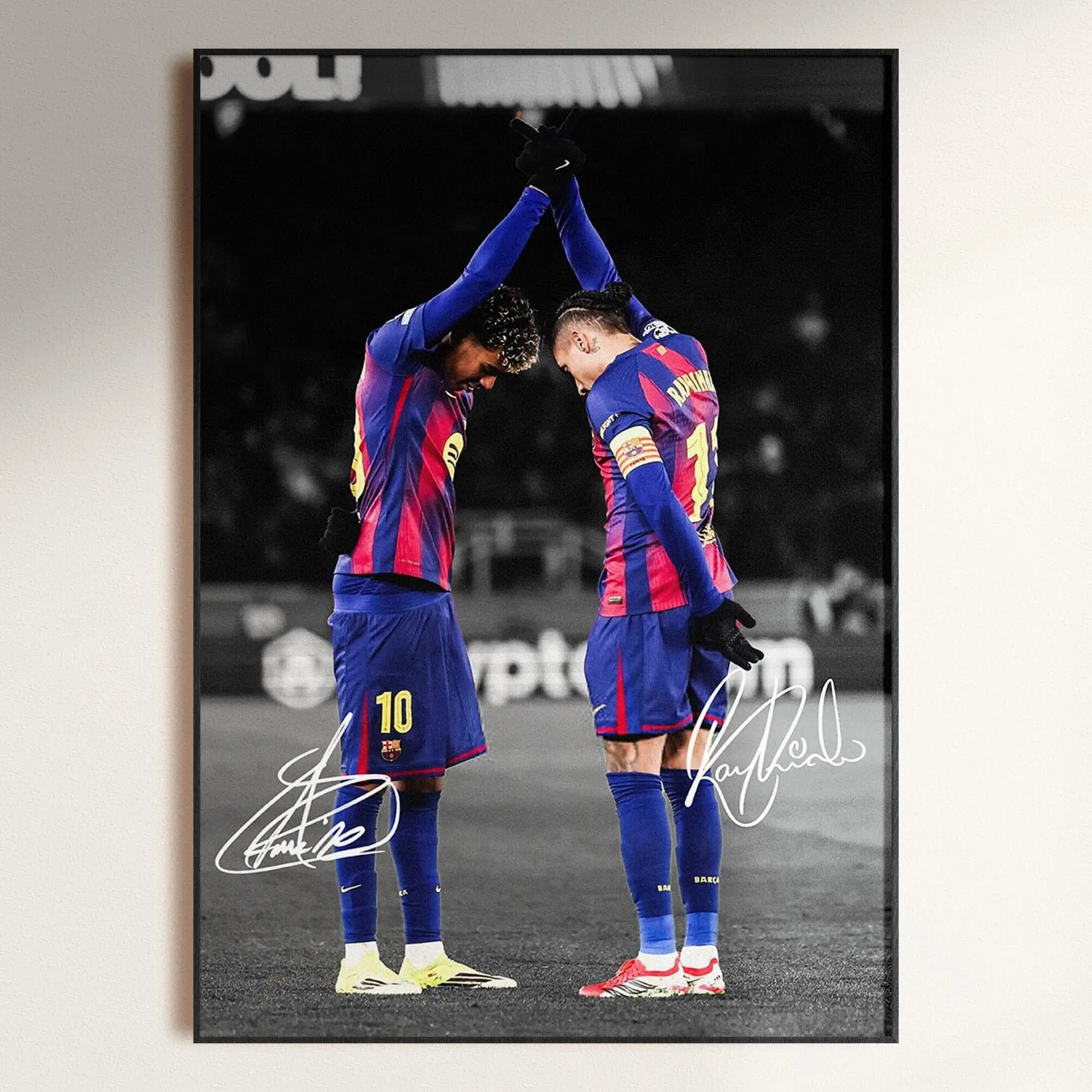Lamine Yamal & Raphinha Poster, Signed Football Poster Download( Unframed - Print Only )