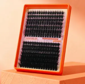 Manga Lash Clusters Kit With Spikes 180D+280D Volume Eyelash Clusters 12-22MM Long Fairy Lash Extension Spiky Cluster Eyelash Extensions 224Pcs Thick Individual Lashes DIY at Home by Anforlin