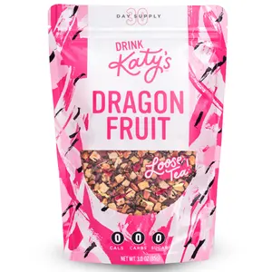 Katy’s Herbal Fruit Loose Tea- Dragonfruit/Peach Bellini/Berry/Blood Orange Flavors- Antioxidants, Vitamins, Sugar Free - 3.0oz Pouch
