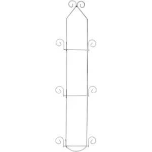 3-Tier Vertical White Plate Rack - Display Stand for Collectible Plates, Plaques, Dishes & China