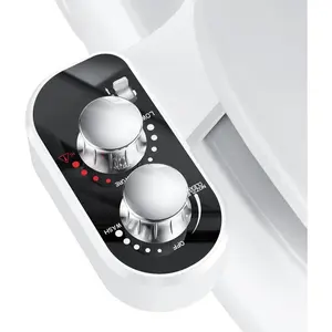 Hot and Cold Bidet Attachment for Toilet, Ultra-Slim Bidet Attachment Warm Water, Non-Electric Adjustable  Self Cleaning Sprayer Nozzle Control for Posterior, Feminine Wash