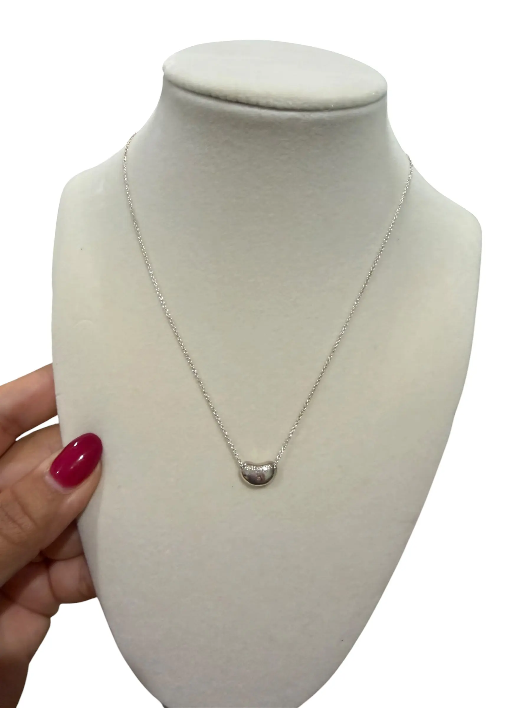 Pre-owned Tiffany & Co. Bean Silver Necklace Perfect for Daily Use