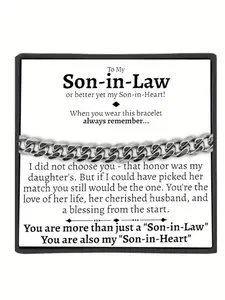 To My Son-in-Law Hip-Hop Style Cuban Link Chain, Birthday Gift, Christmas Gift, Anniversary Party Gift, Simple Everyday Style, Includes Box and Card, Cuban Chain