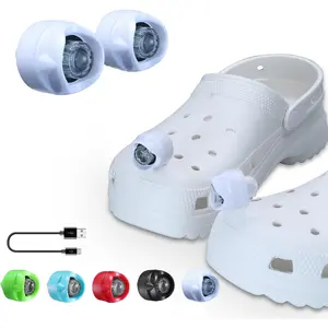 Rechargeable Headlights for Crocs,2pcs Wearable Croc Lights for Shoes for  Adults,3 Light Modes, Lights for  Walking, Camping, Jogging, Hiking, White
