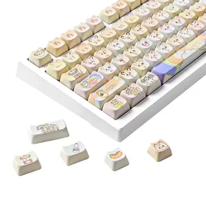 KEYCAP ONLY YUNZII Mousie Dye-Sub PBT Keycap Set, Mao Profile, 143 Full Keys Cute Cat Shape Custom Keycaps with Key Puller for Cherry Gateron MX Switches Mechanical Gaming Keyboard
