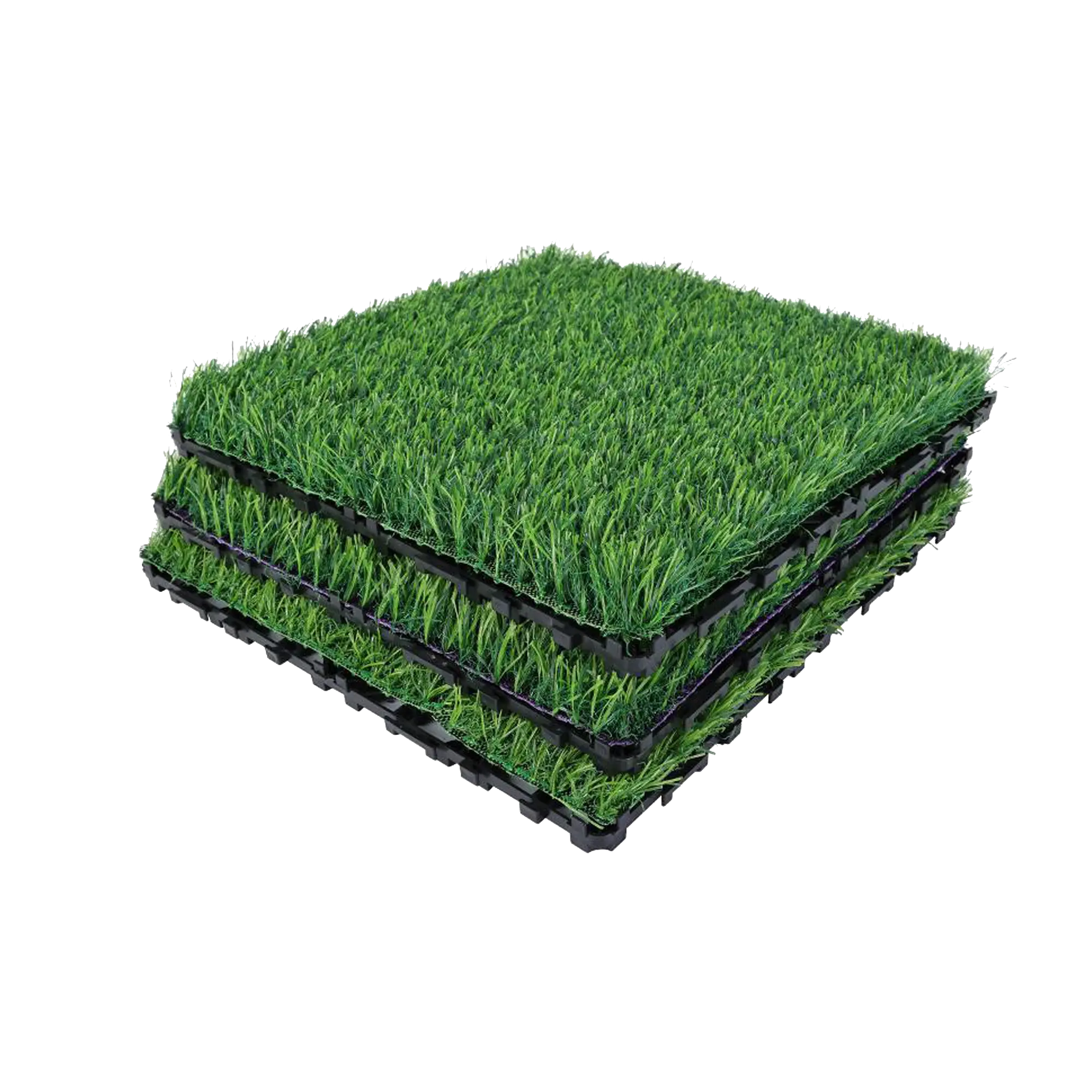 Green 12x12 inches Artificial Lawn 36pcs Interlocking Artificial Grass Tiles For Patio, Balcony, Backyard, Artificial Turf Floor