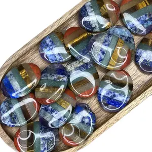 7 Chakra Palm Stone Worry Stone for Stress Relief and Mindfulness - Aligns and Harmonizes All Seven Chakras