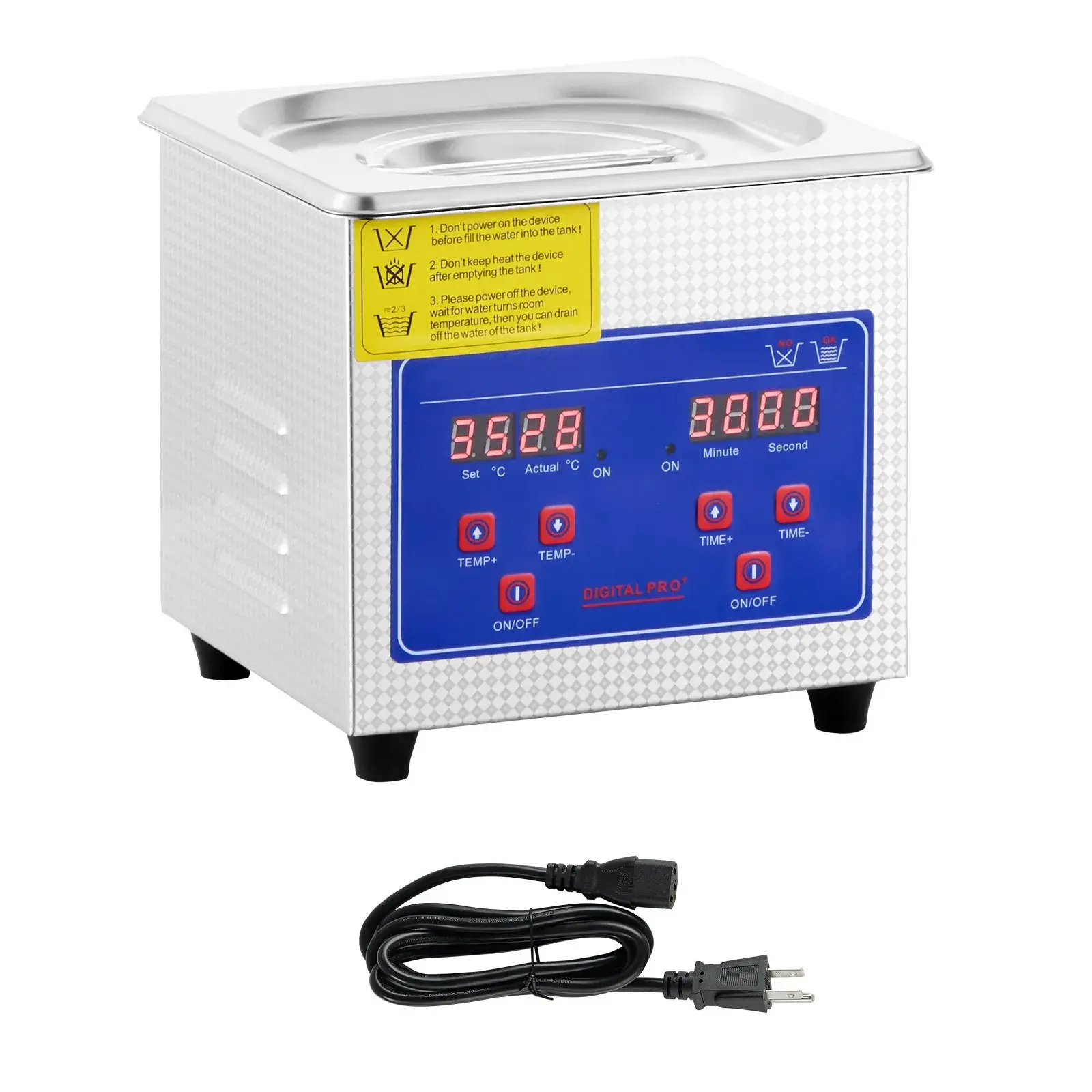 Professional Ultrasonic Cleaner, 0.3 L Ultrasonic Jewelry Cleaner with Digital Timer & Heater, Stainless Steel Industrial Sonic Cleaner 40kHz for Glasses, Watches, Rings, Small Parts