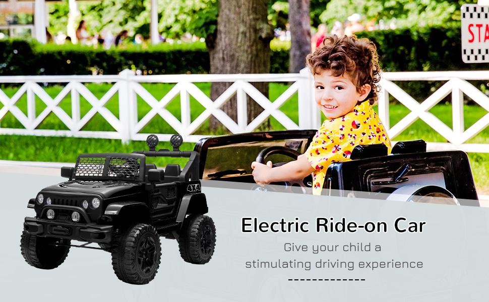 Aosom 12V Kids Ride On Truck with Parent Remote Control, Battery Powered Electric Car with Spring Suspension, Adjustable Speed, LED Lights and Horn Aosom 12V Kids Ride On Truck with Parent Remote Control, Battery Powered Electric Car with Spring Suspension, Adjustable Speed, LED Lights and Horn