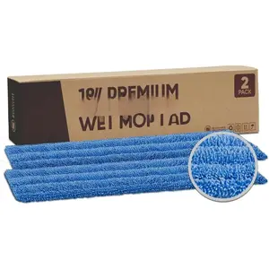 18" Absorbent  Wet Mop Pad - , Machine Washable, Refills (2 Pack)