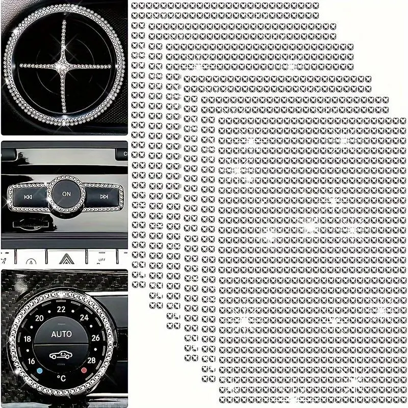 Car DIY Rhinestone Sticker, Self Adhesive Rhinestone Sticker, Shiny Rhinestone Decorative Sticker for Car Interior, Car Stickers, Car Decals, Car Vehicle Decoration, Car Decorations Interior