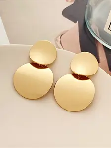 Vintage Geometric Round Design Circle Shape Earrings, Ear Studs, Fashion Jewelry for Party, Daily Clothing Decor, Trendy All-match & Exquisite Jewelry for Birthday Gift