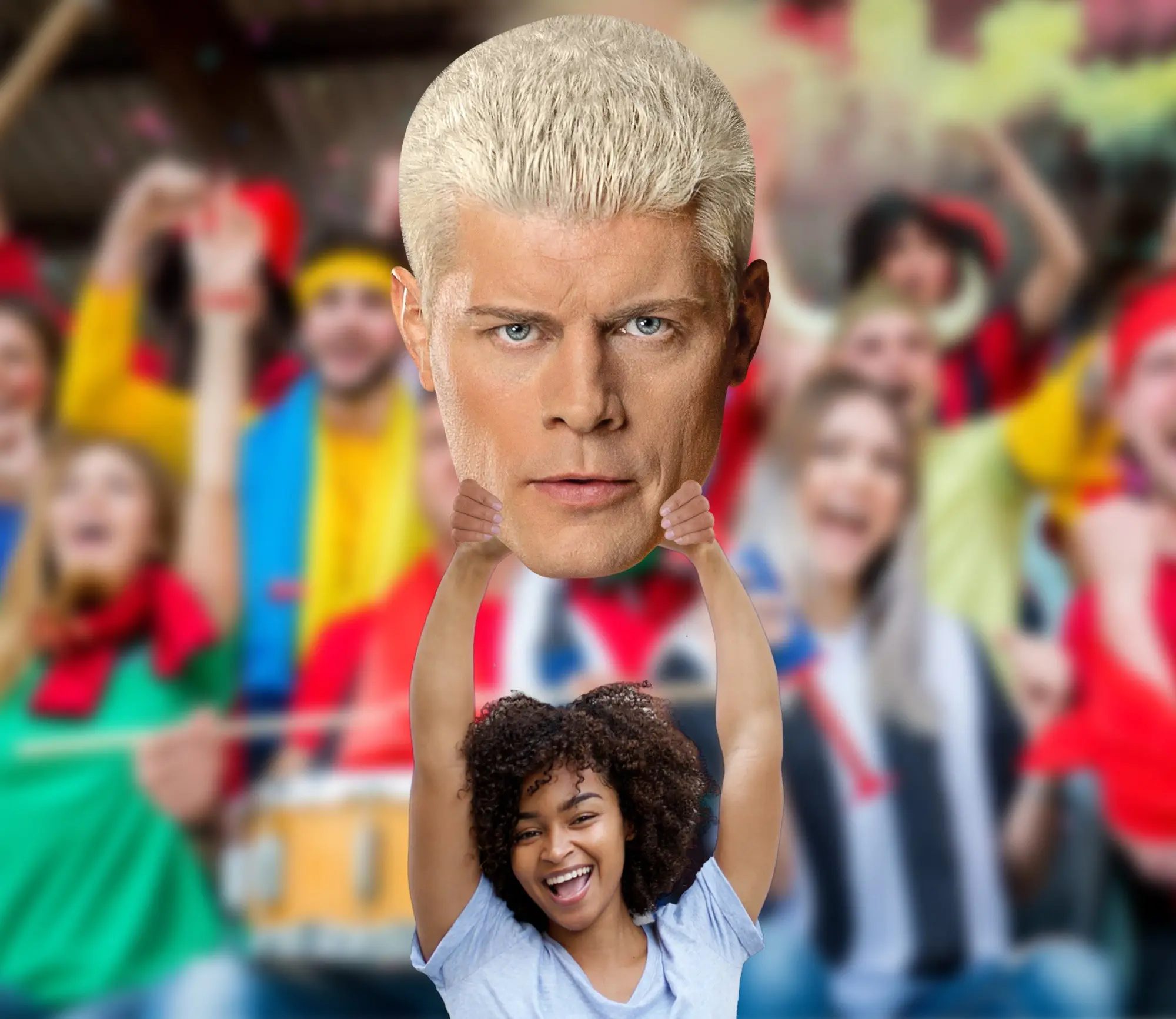 Official WWE Cody Rhodes Big Head Lightweight Cardboard Cutout - Vibrant, Durable Home Supplies, Wall Decoration, Foam Core Cutout, Captures Cody Rhodes' Face