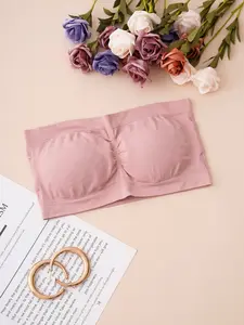 Women's Everyday Bra, Strapless Underwear, Plain Color, Medium Support, Removable Pads, Comfortable Seamless Design, Sizes S-Xxxl