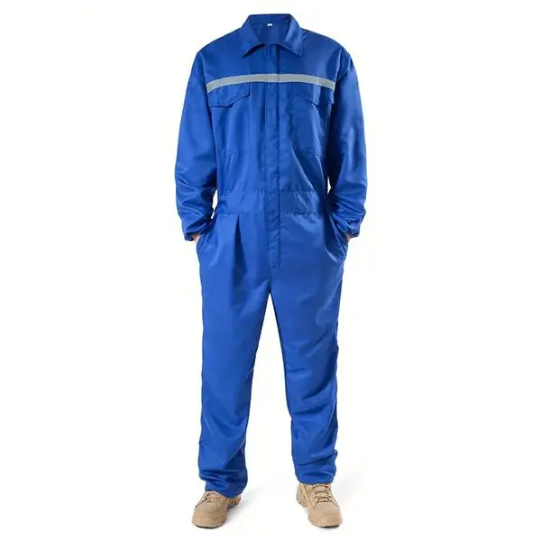 HOMUG Men's One Piece Work Suit Set Spring and Summer Style Wear Resistant and Breathable with Velcro and Zipper Suitable for Machine Repair Auto Repair Painting Factories and Workshops