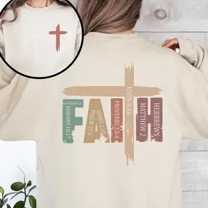 Faith, Bible Verses, Front and Back, Christian, Religious, Gospel Sweatshirt, Crew Neck, Women's, Crewneck